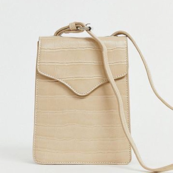 NWOT ASOS Ivory Croc Crossbody Bag - Picture 7 of 7